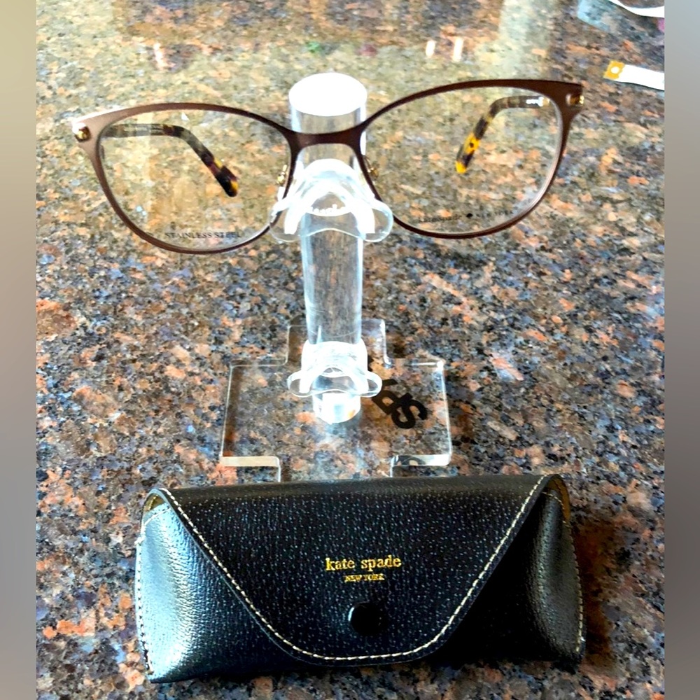 Kate Spade Jabria eyeglasses frame. Brown w/ Havana tortoise temples.